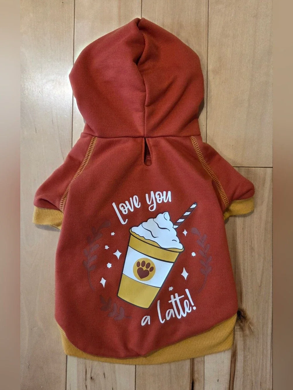 NEW Woof 'Love You a Latte!' ☕️ Dog Hoodie (S)